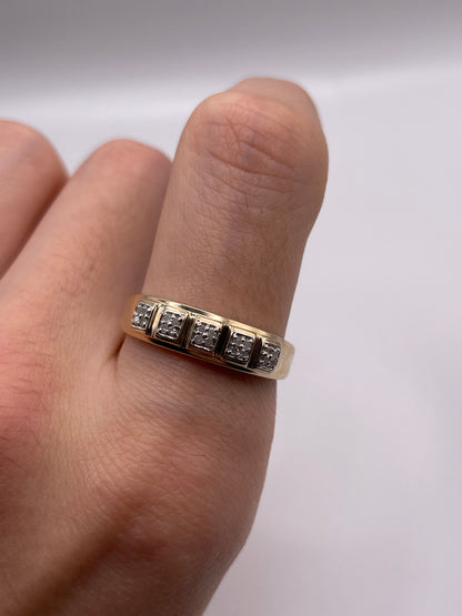 9ct gold diamond cluster ring