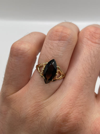 9ct gold Smokey quartz ring