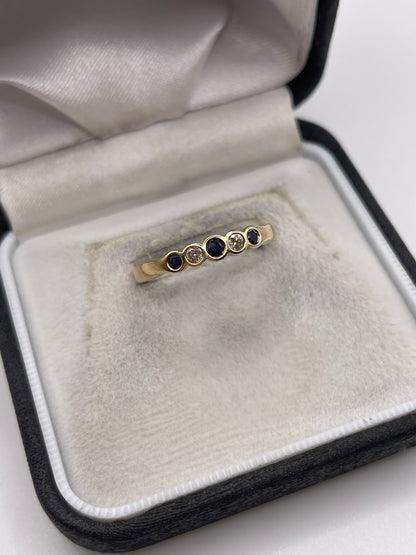 9ct gold sapphire and diamond ring