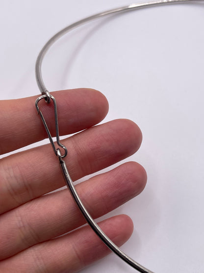 Silver amber necklace