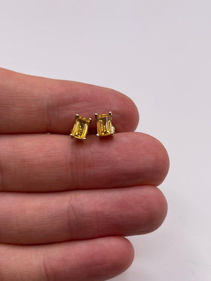 9ct gold citrine earrings