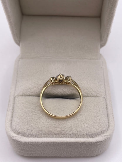 9ct gold tanzanite and diamond ring