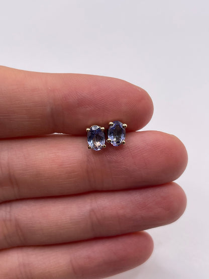 9ct gold tanzanite earrings