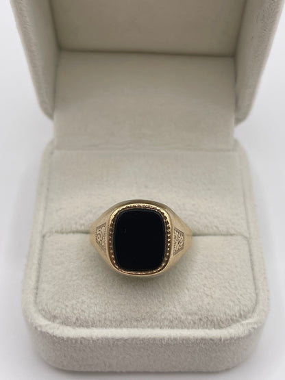 9ct gold onyx signet ring
