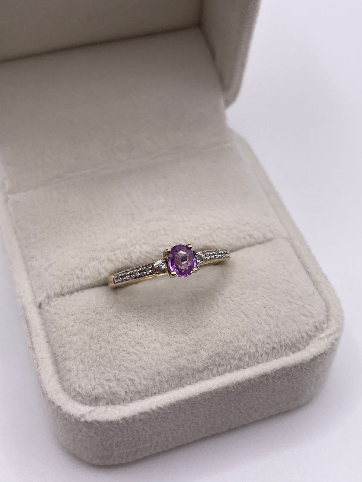 9ct gold sapphire and zircon ring