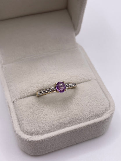 9ct gold sapphire and zircon ring
