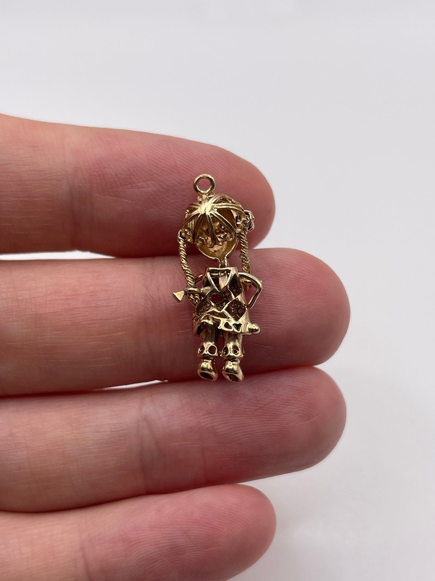 9ct gold rag doll pendant