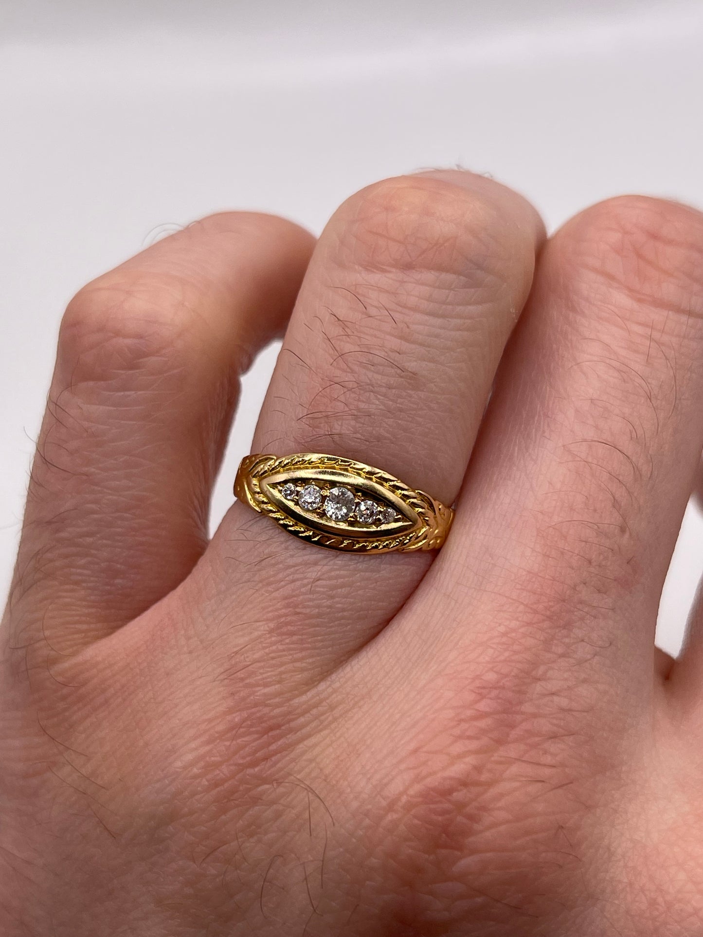 Antique 18ct gold one cut diamond ring