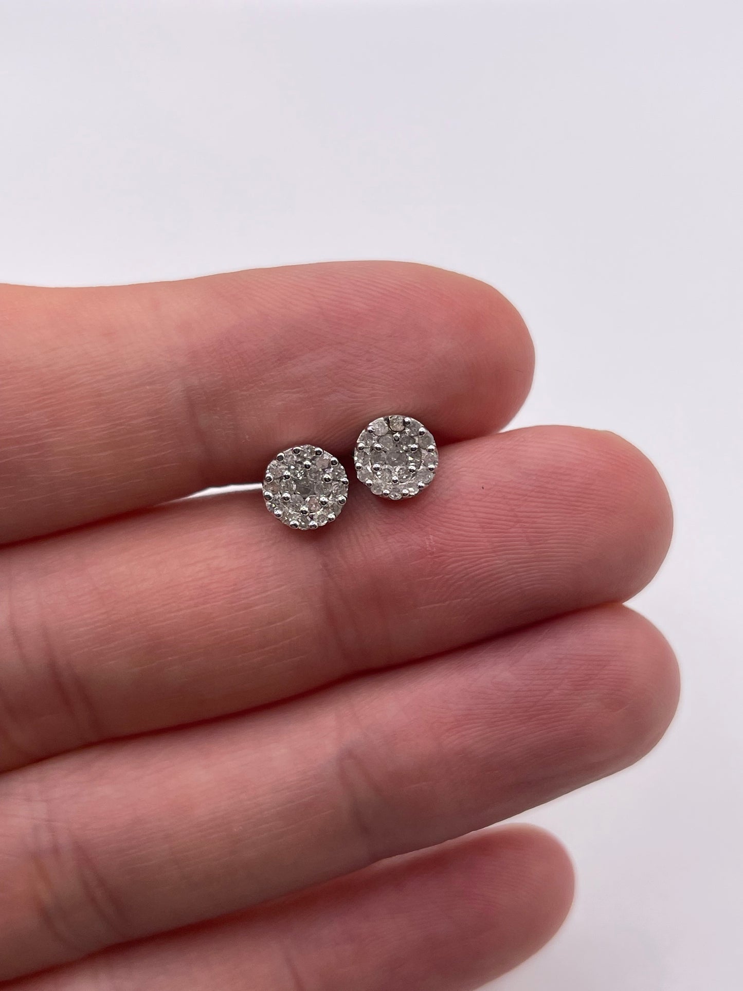Silver diamond earrings