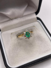 Load image into Gallery viewer, 18ct gold emerald and diamond ring
