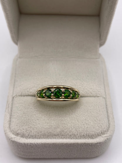 9ct gold diopside ring
