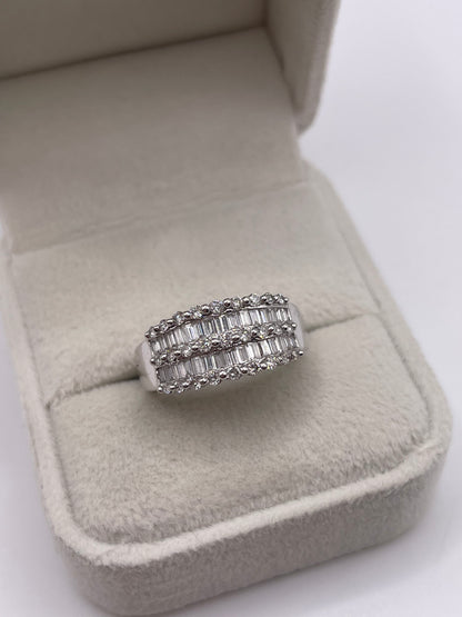 14ct white gold diamond cluster ring