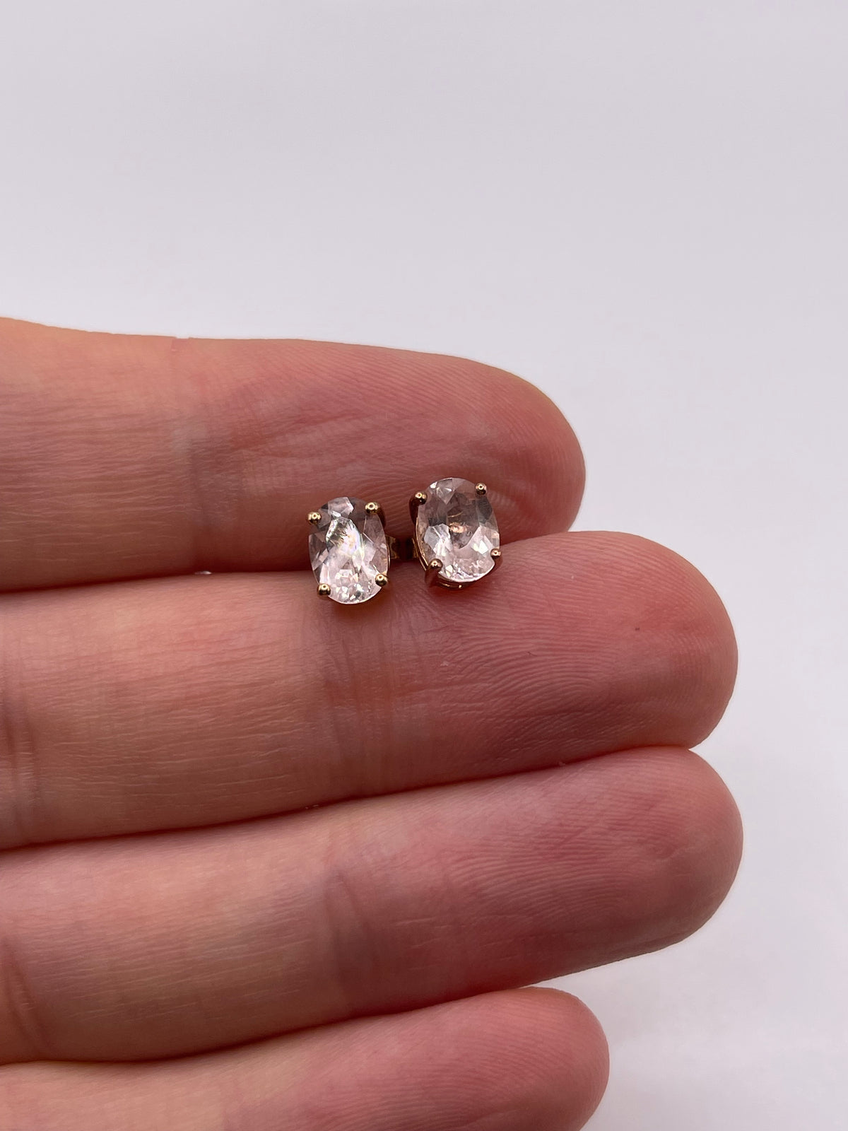 9ct rose gold morganite earrings