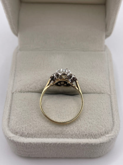 9ct gold opal and diamond ring