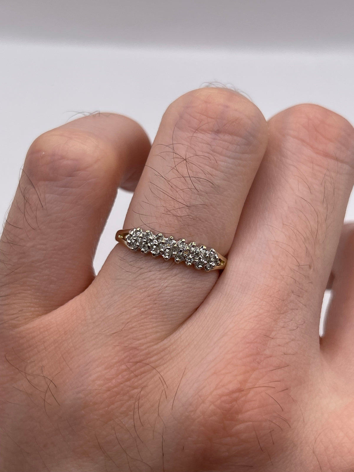 9ct gold diamond cluster ring