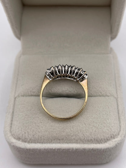 9ct gold sapphire and diamond ring