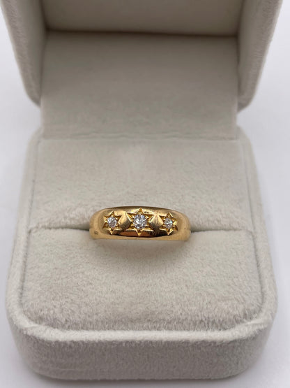 Antique 18ct gold diamond gypsy ring