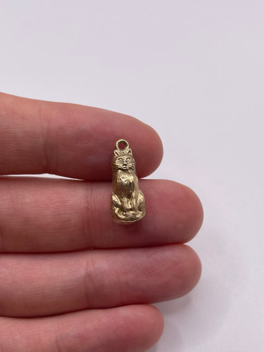 9ct gold cat charm