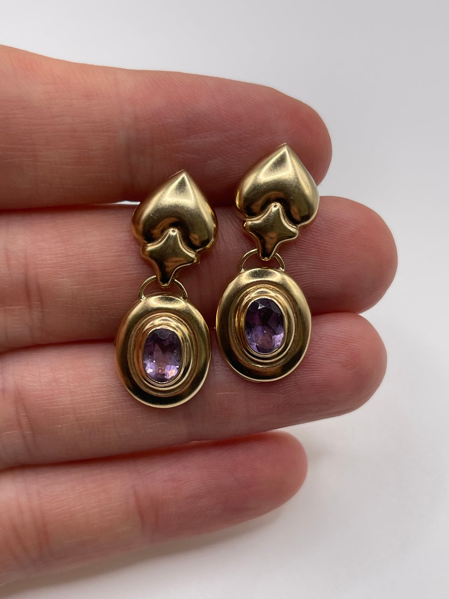 9ct gold amethyst earrings