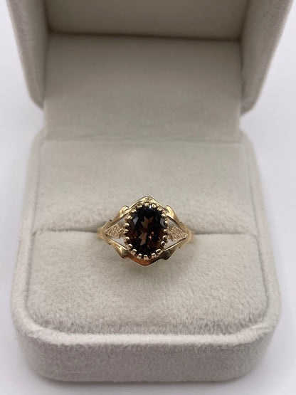 9ct gold Smokey quartz ring