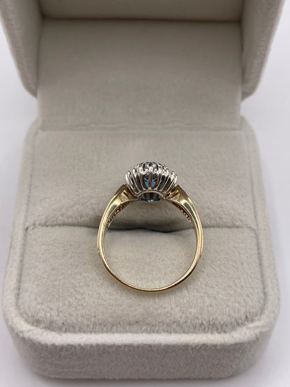 9ct gold topaz and diamond ring