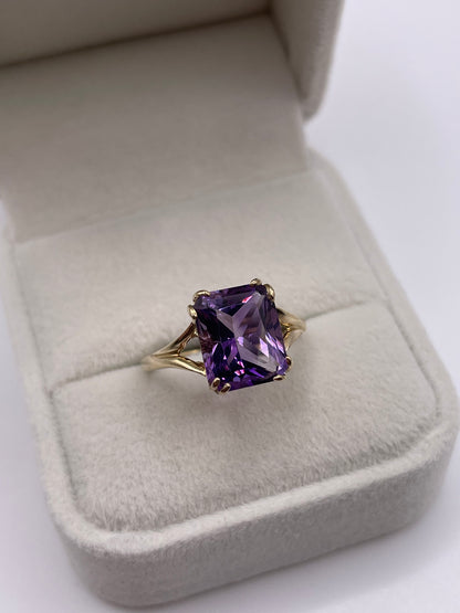 9ct gold amethyst ring