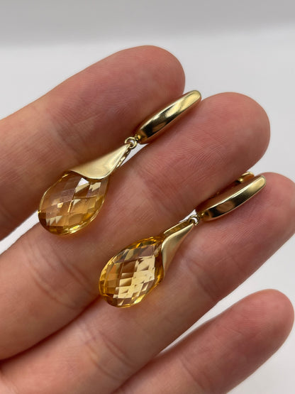 9ct gold citrine earrings