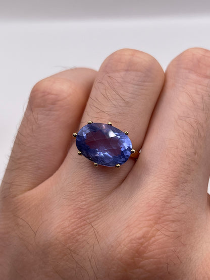 9ct gold colour change fluorite ring