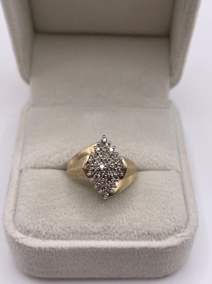 9ct gold diamond cluster ring