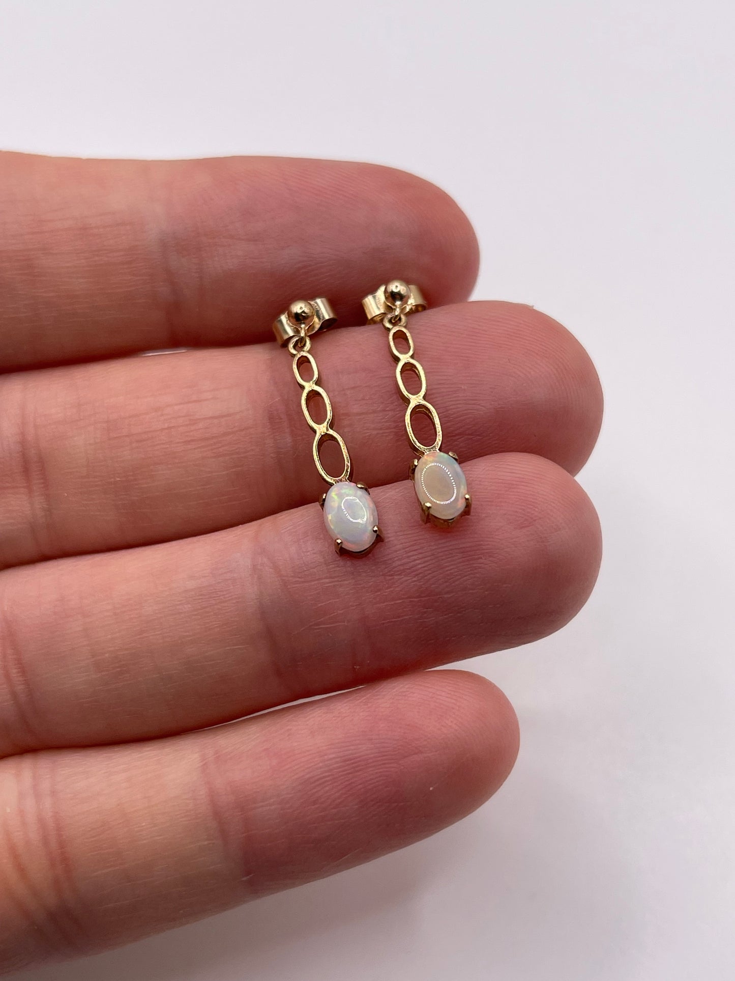 9ct gold opal earrings