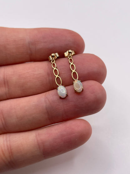 9ct gold opal earrings