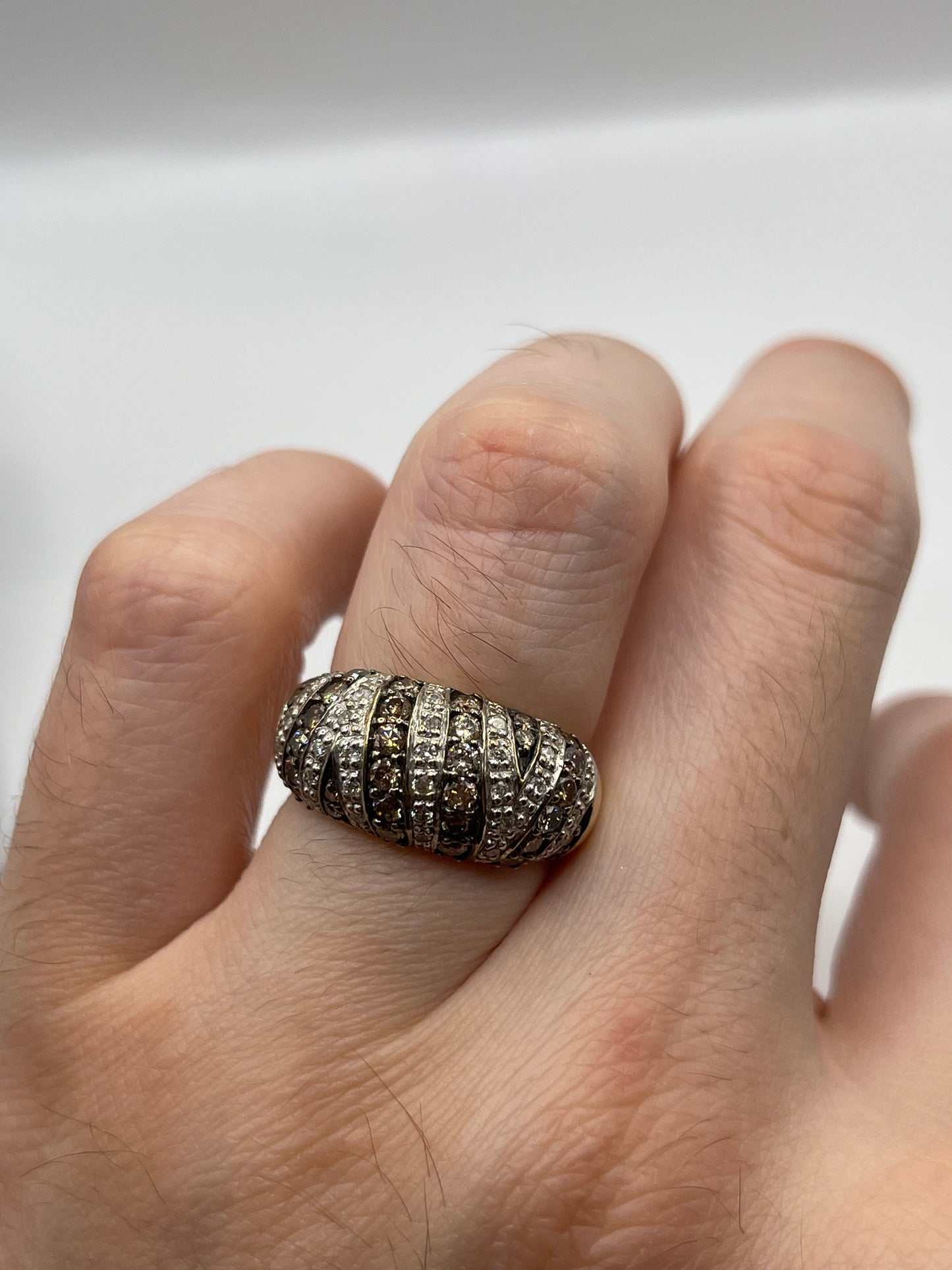 9ct gold 1ct diamond cluster ring
