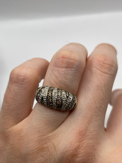 9ct gold 1ct diamond cluster ring