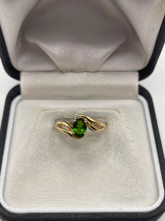 9ct gold diopside ring