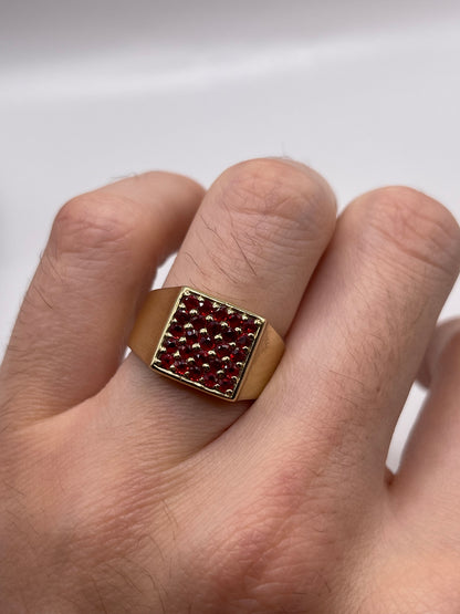 9ct gold spinel cluster ring