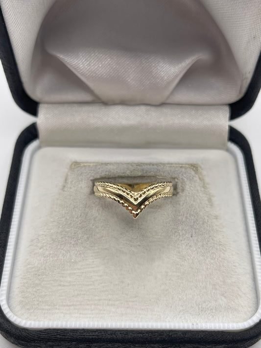 9ct gold wishbone ring