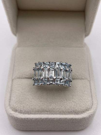 9ct white gold topaz cluster ring