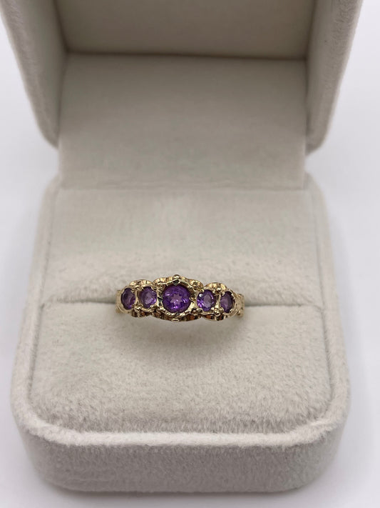 9ct gold amethyst ring