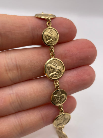 9ct gold cherub bracelet