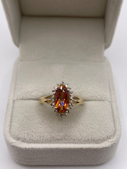 9ct gold topaz cluster ring