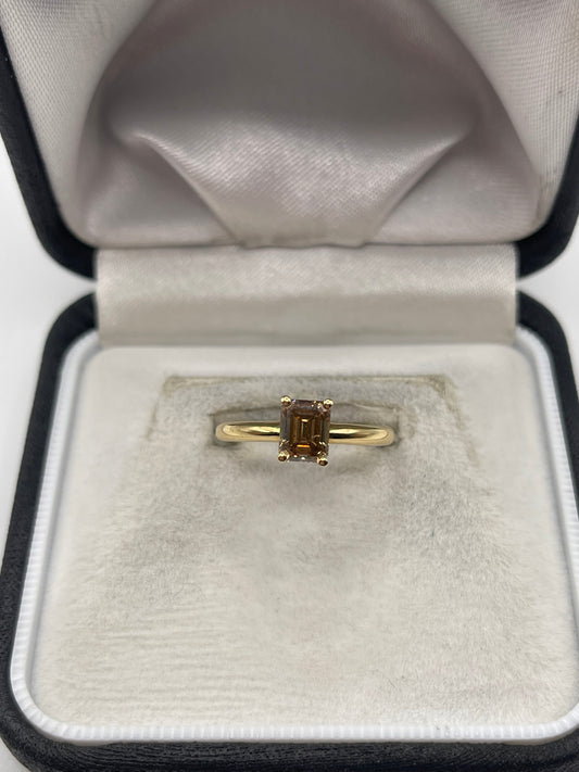 18ct gold 1ct cognac diamond ring