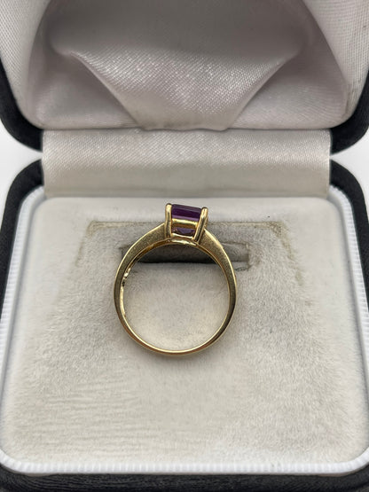 9ct gold amethyst ring