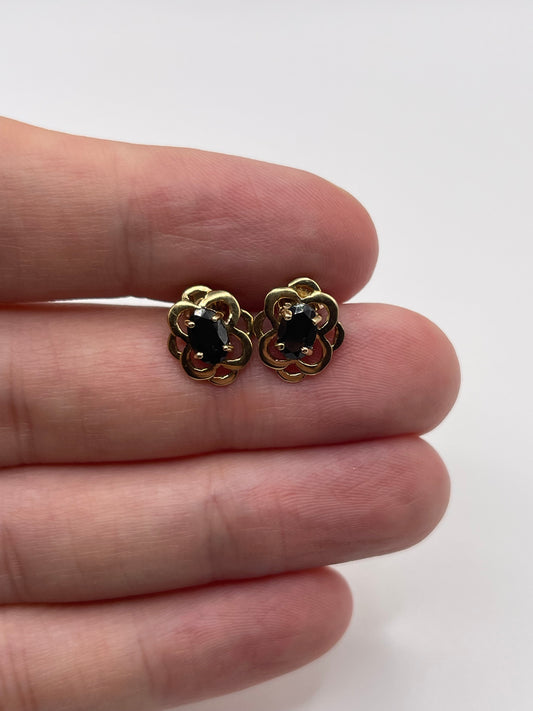 9ct gold sapphire earrings