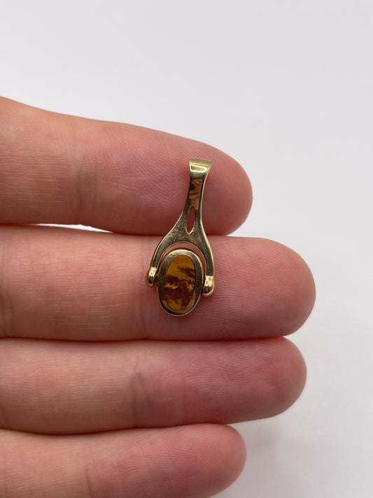 9ct gold gemstone spinning fob pendant