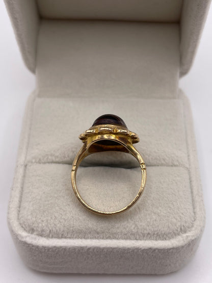 9ct gold banded agate ring
