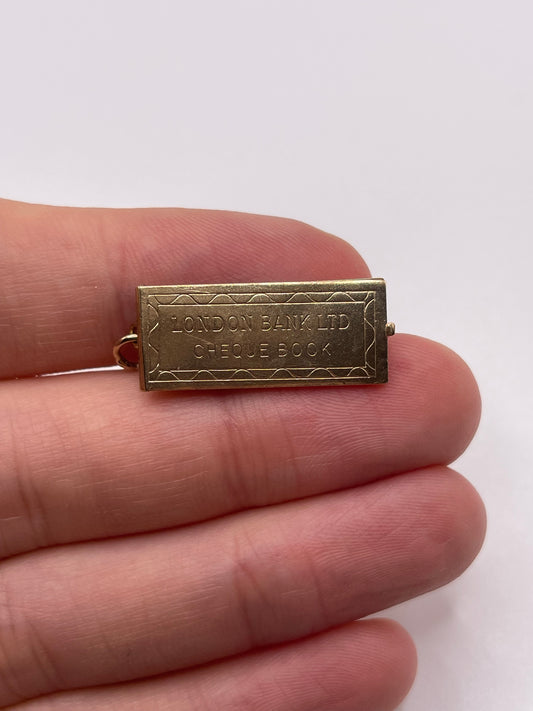 9ct gold cheque book charm