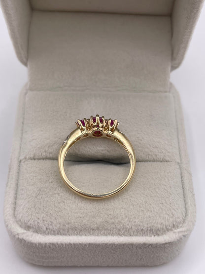 9ct gold ruby and diamond ring