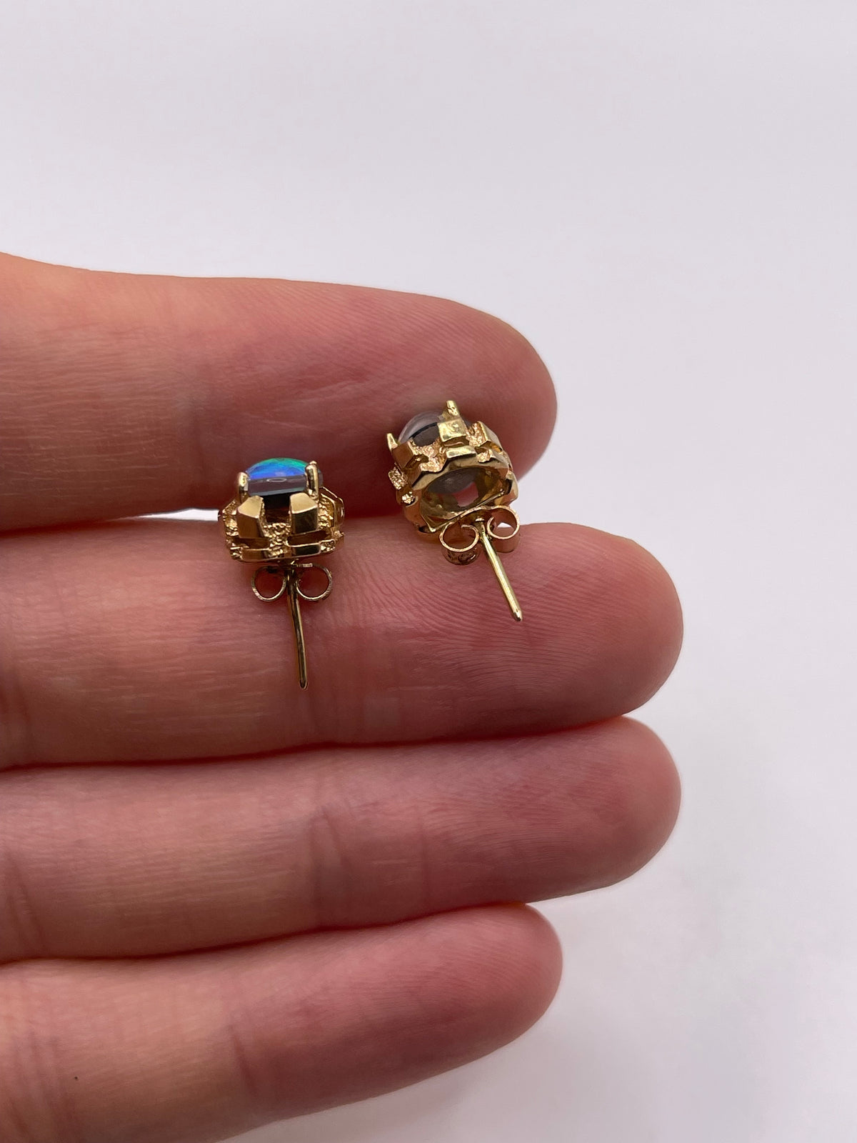 9ct gold opal triplet earrings