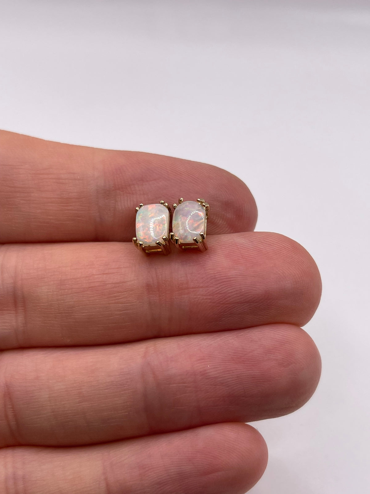 9ct gold opal earrings