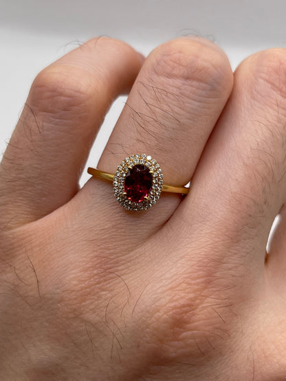 18ct gold tourmaline and diamond ring